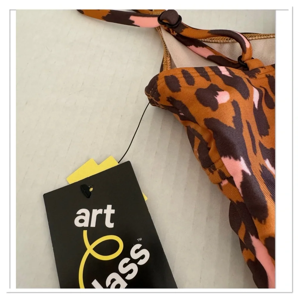 Girls Wild Cat Leopard Spot Printed One Piece Swimsuit